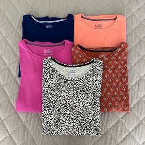 Croft & Barrow Classic Long Sleeve Tees - 5 Pack Bundle - Size L